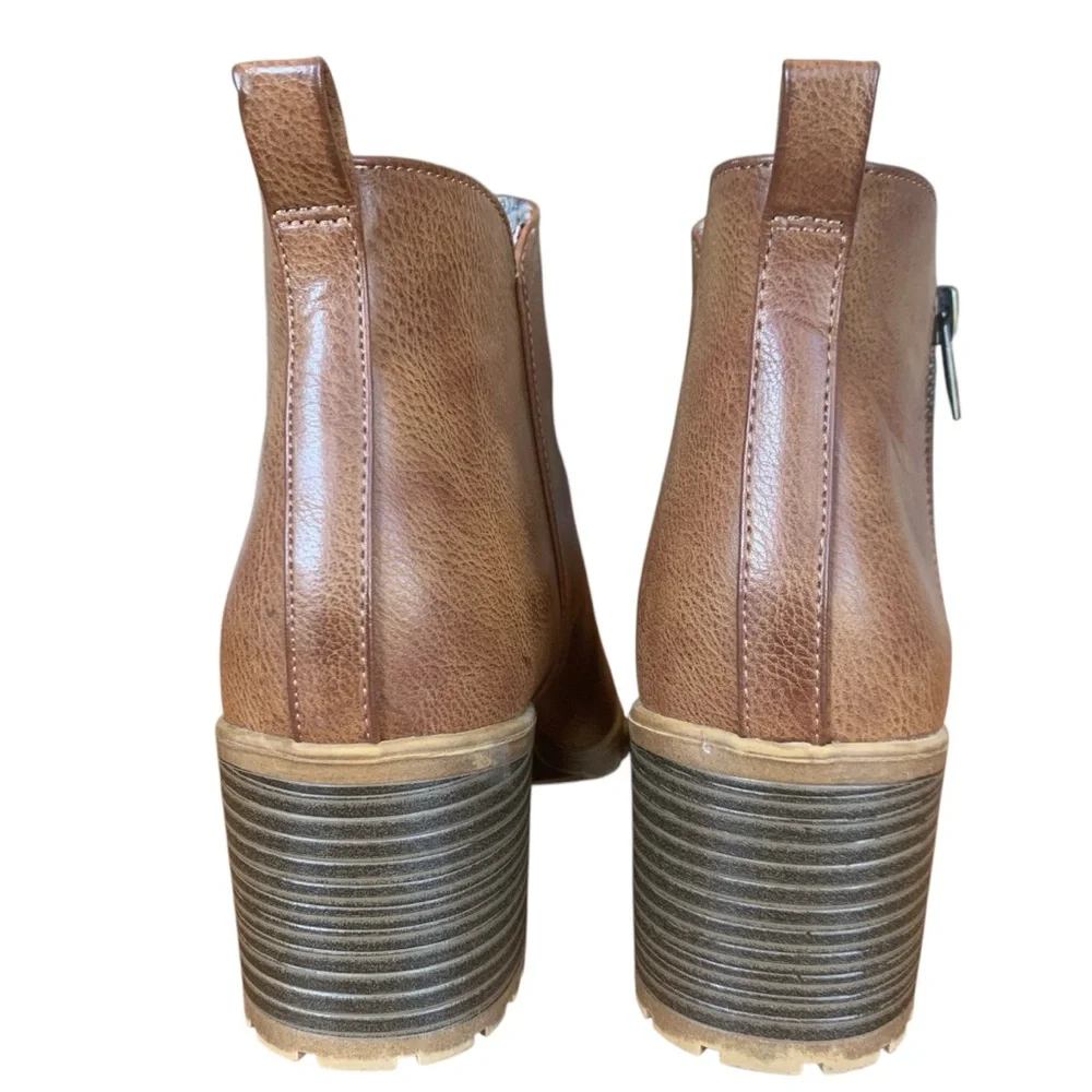 Life Stride Michelle Whiskey Brown Booties Ankle Boots Water Resistant Size 9.5M - Picture 4 of 6